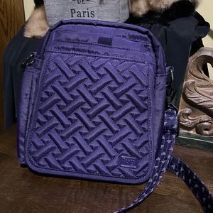 Lug Flapper Convertible Crossbody Handbag in Purple  Live Laugh Love